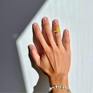 Handmade Silver Ring With Yellow Stone